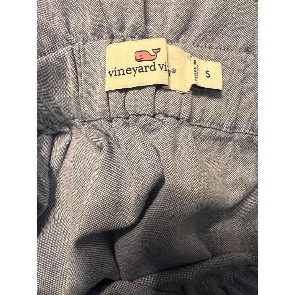 Vineyard Vines Dress Off Shoulder Red Embroidered Oxford Preppy Small Cotton - Picture 9 of 10